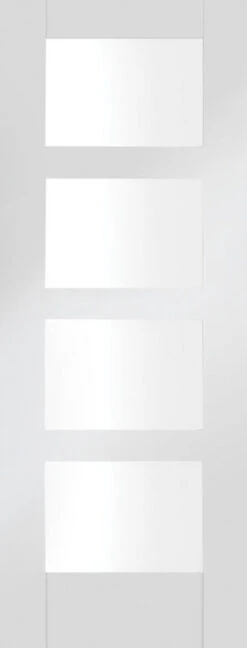 XL Shaker 4 Light Internal White Primed Door With Clear Glass