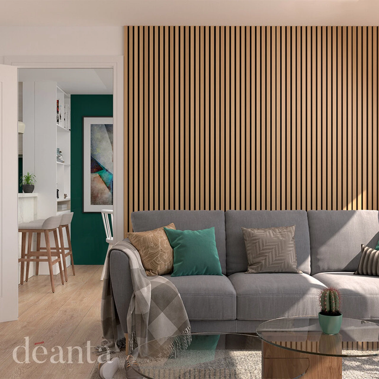 Deanta Immerse Fully Finished Oak Acoustic Wall Panel 2400 X 600 X 21mm (AWP0OK) 3 Deanta Immerse Fully Finished Oak Acoustic Wall Panel 2400 X 600 X 21mm (AWP0OK) - Image 3