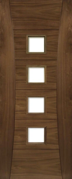 Deanta Pamplona Fully Finished Walnut Glazed Door