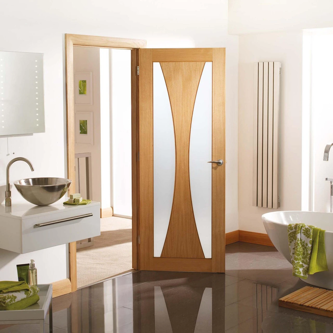 XL Verona Internal Oak Fire Door With Clear Glass 2 XL Verona Internal Oak Fire Door With Clear Glass - Image 2
