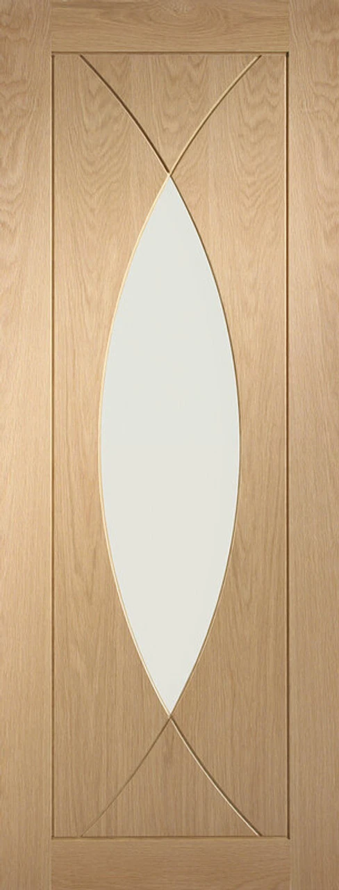 XL Pesaro Pre-Finished Internal Oak Door With Clear Glass 1 XL Pesaro Pre-Finished Internal Oak Door With Clear Glass
