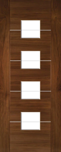 Deanta Valencia Fully Finished Walnut Glazed Door