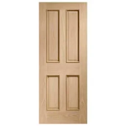 Victorian 4 Panel Oak Door With Raised Mouldings