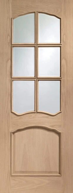 XL Riviera Fully Finished Oak Door And Clear Glass 1981 X 762 X 35mm (30 Inch)