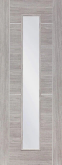 XL White Grey Laminate Palermo With Clear Glass Door