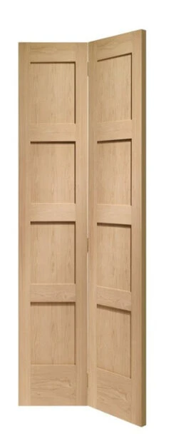 XL Shaker Internal Bi-Fold Oak Door With Clear Glass 1936 X 379.5 X 35mm (30 Inch)