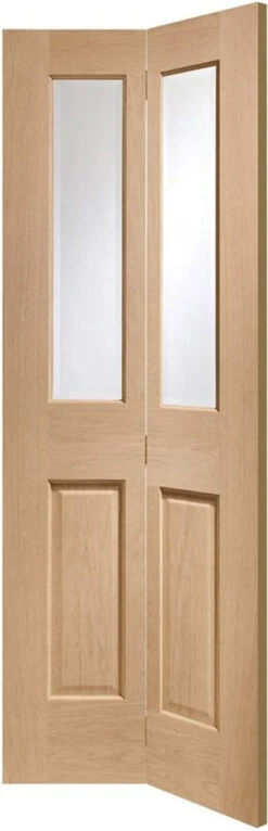 XL Malton Internal Bi-Fold Oak Door With Clear Glass 1936 X 379.5 X 35mm (30 Inch)