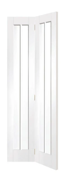XL Worcester Internal White Primed Bi-Fold Clear Glass Door 1936 X 379.5 X 35mm (30 Inch)