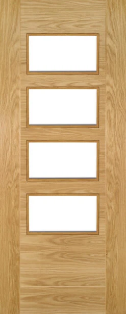 Deanta Seville Fully Finished Oak 4L Square Glazed Door