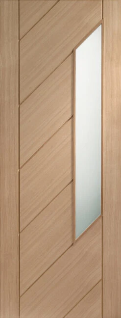 XL Monza Internal Oak Door With Obscure Glass