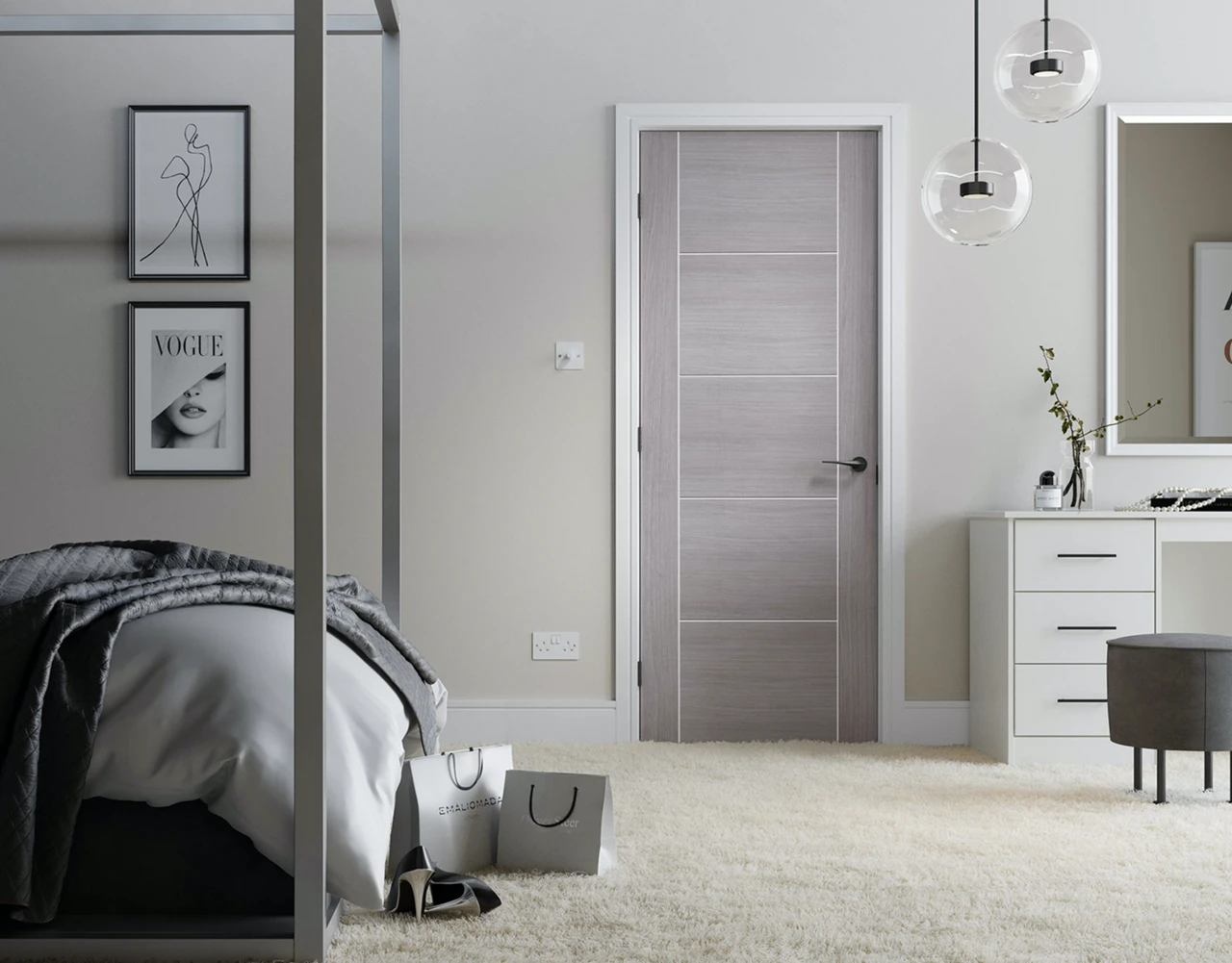 LPD Vancouver Laminated Light Grey Fire Door 2 LPD Vancouver Laminated Light Grey Fire Door - Image 2